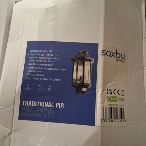 BOXED SAXBY TRADITIONAL PIR HALF LANTERN OUTDOOR WALL LIGHT (1818PIR)