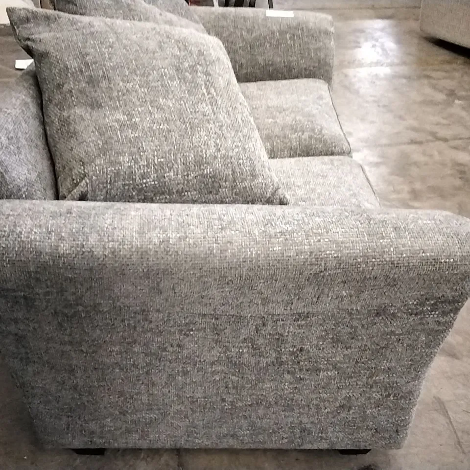 QUALITY BRITISH DESIGNER 2 SEATER SOFA - GREY FABRIC 