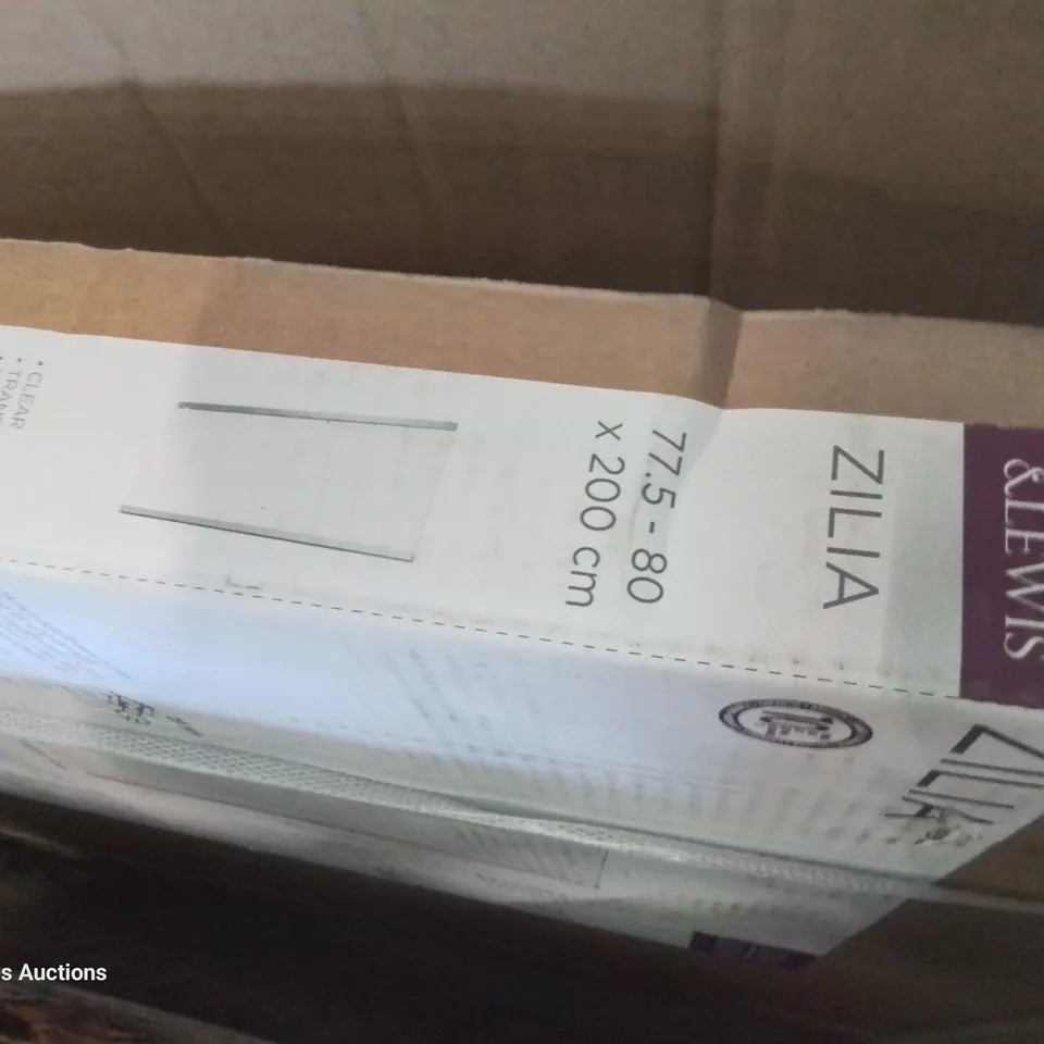 BOXED COOKE & LEWIS ZILIA CLEAR FIXED SHOWER PANEL 77.5-80 × 200cm