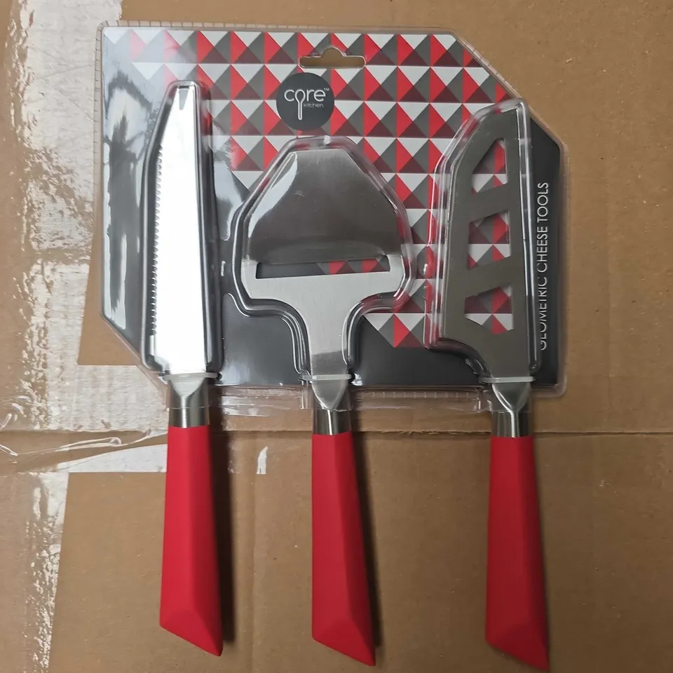 APPROXIMATELY 20 CORE KITCHEN GEOMETRIC CHEESE TOOLS 3 PIECE SET