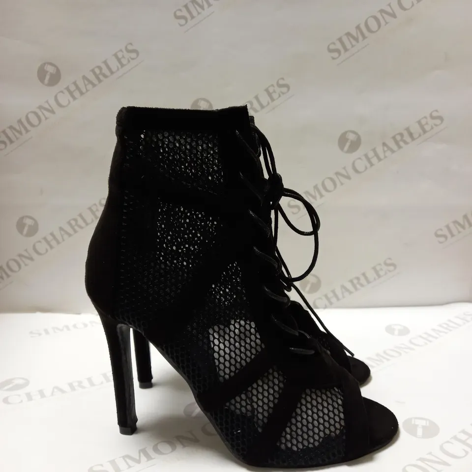 WOMENS STILETTO HIGH HEELS SANDALS ANKLE BOOTIES OPEN TOE LACE UP SHOES SIZE 6