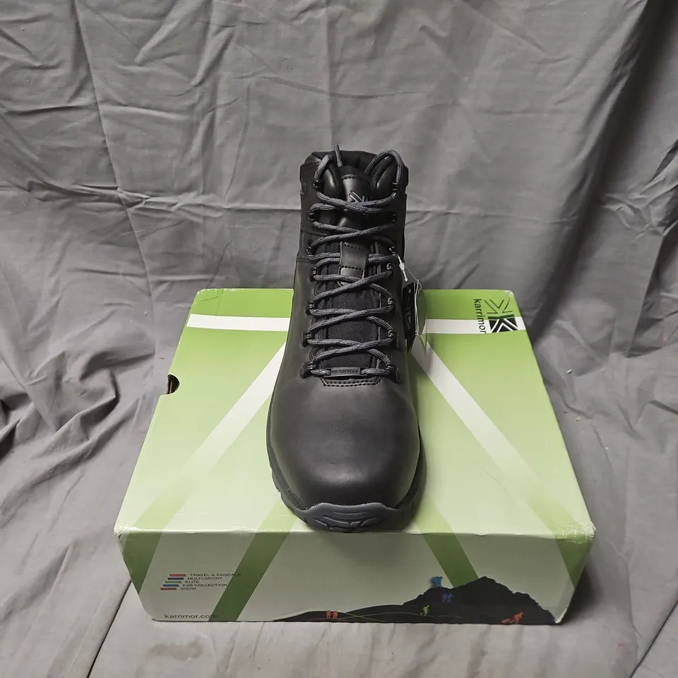 BOXED KARRIMOR MENDIP 4 CH WEATHERTITE HIKING BOOTS – BLACK/GREY, UK 10