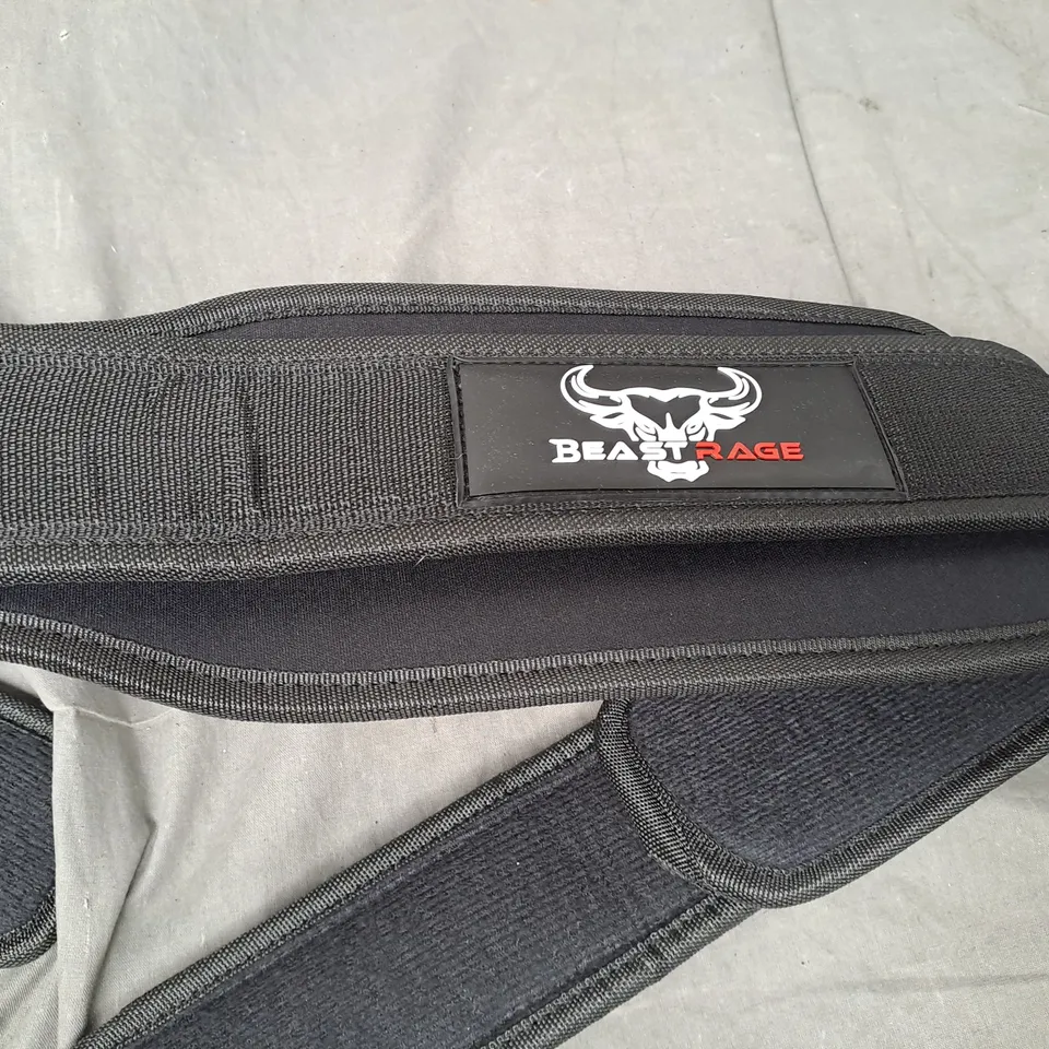 BEAST RAGE WEIGHT LIFTING BELT - BLACK - SIZE MEDIUM