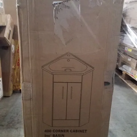 BOXED CORNER CABINET GLOSS WHITE 1 BOX