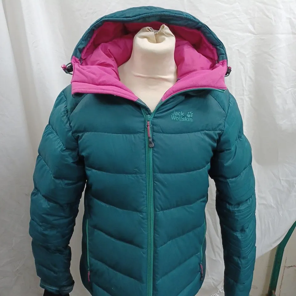 JACK WOLFSKIN TEAL PUFFER COAT - UK 12/14