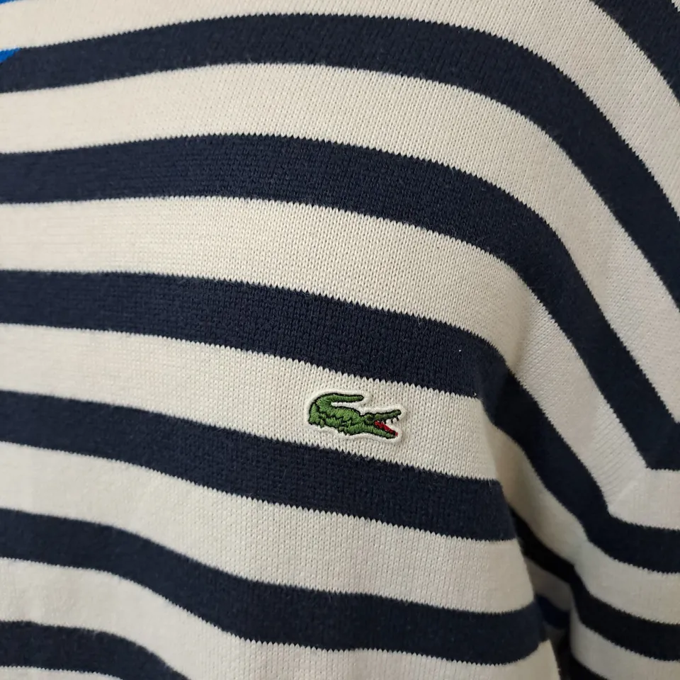 LACOSTE STIPPED KNITTED JUMPER SIZE 6
