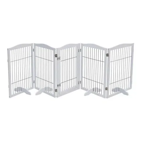 BOXED METAL & MANUFACTERED WOOD FREE STANDING PET GATE