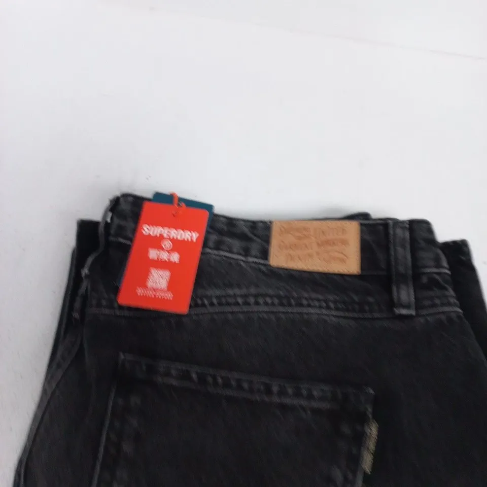 SUPERDRY DENIM CARGO POCKET MIDI SKIRT – BLACK DENIM, UK 30 (EU 30)