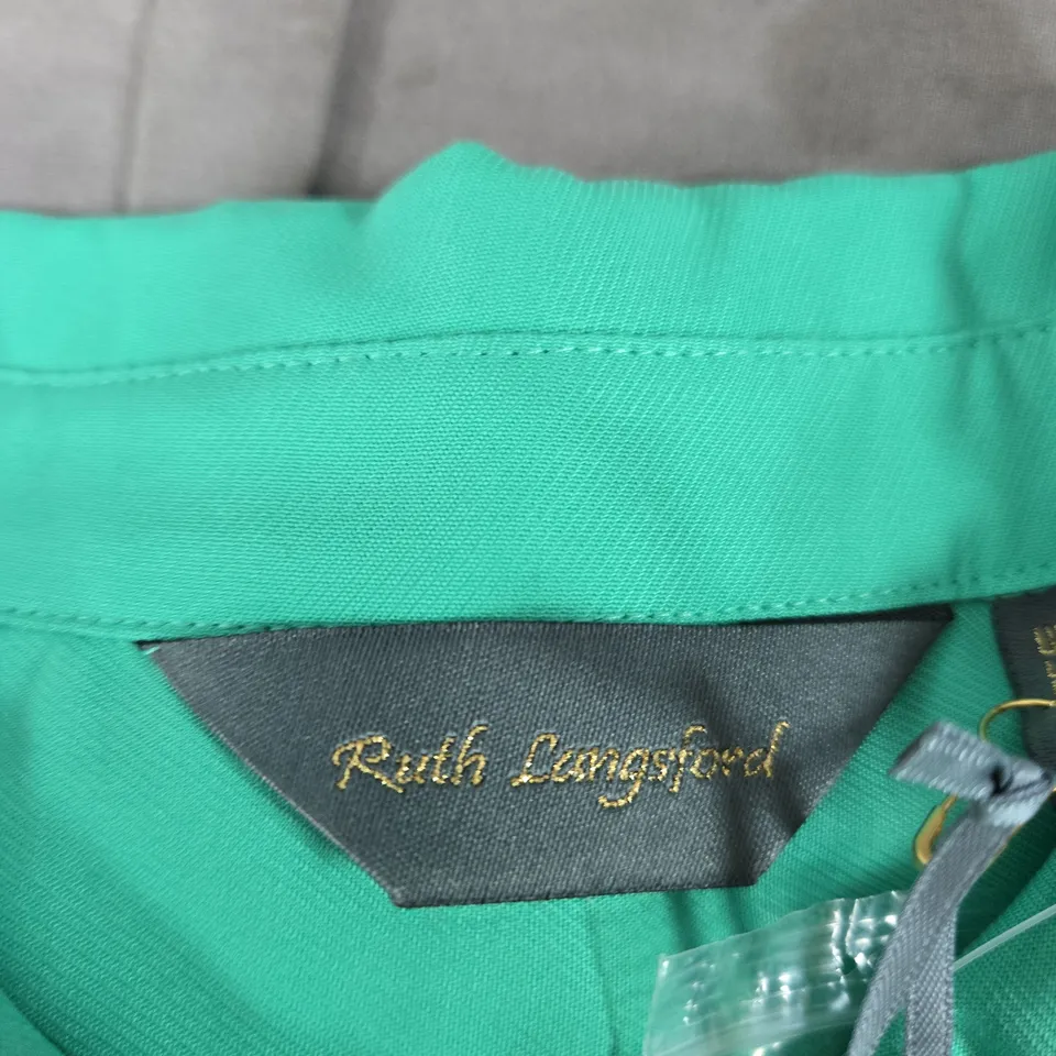 RUTH LANGFORD GREEN WOMEN’S BLOUSE – UK 14 (US 10)