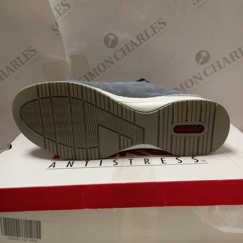 RIEKER BLUE SPORT ZIP DETAIL TRAINERS - SIZE 6.5