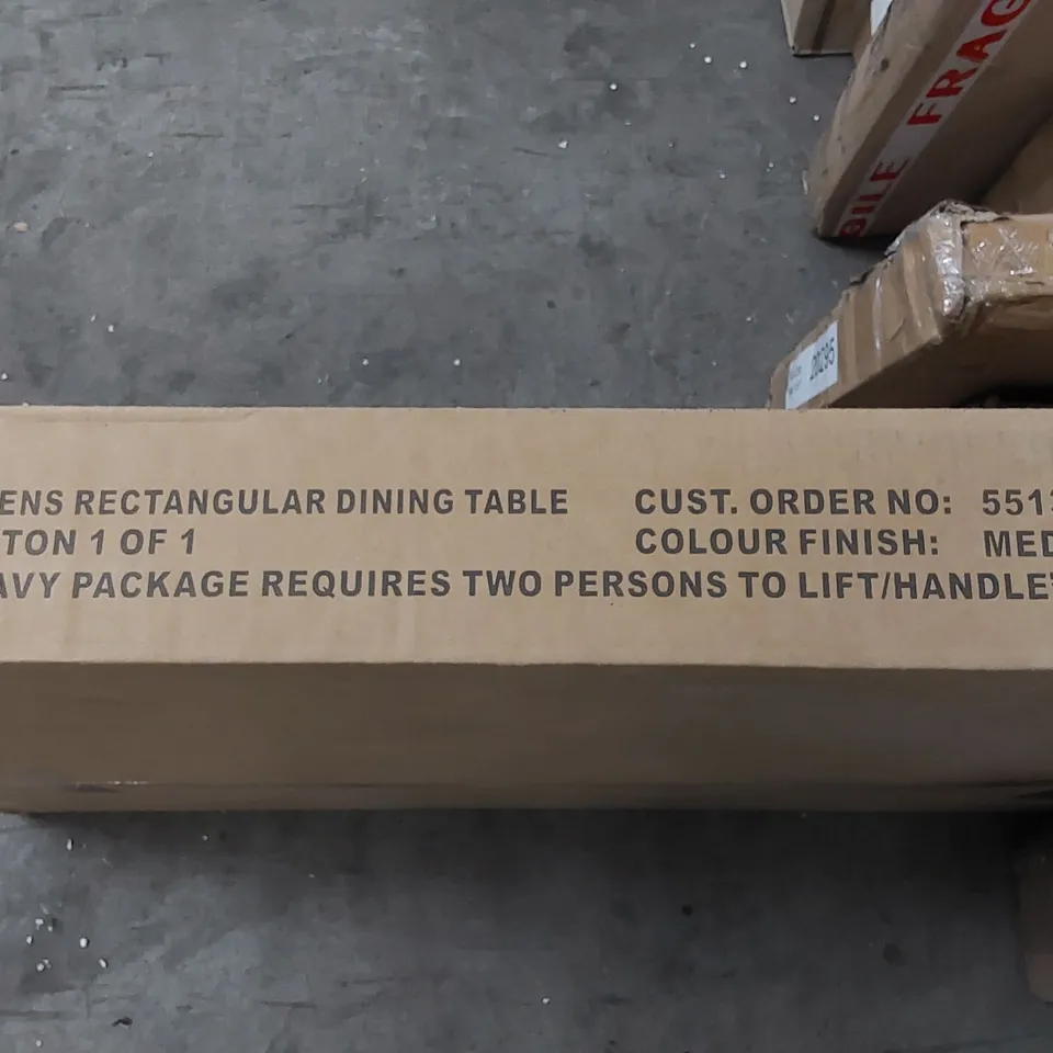 BOXED ATHENS RECTANGULAR DINING TABLE - MEDIUM OAK EFFECT (1 BOX)