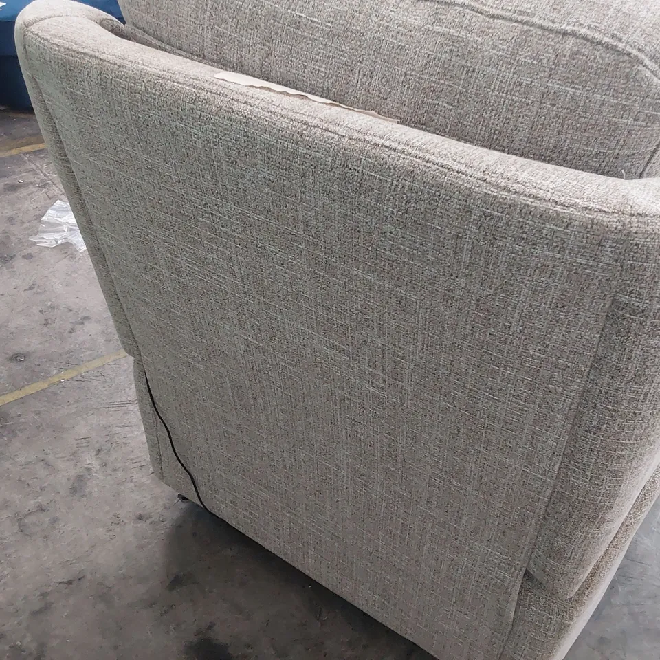 QUALITY BRITISH DESIGNER G PLAN KINGSBURY POWER RECLINING EASY CHAIR BEACH CARAMEL FABRIC 