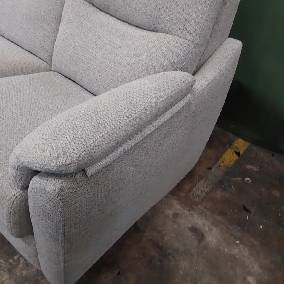 QUALITY BRITISH DESIGNER G PLAN TWO SEATER SOFA LIGHT GREY FABRIC 