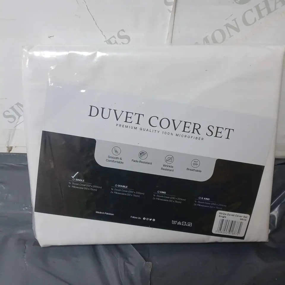 DUVET COVER SET IN WHITE - SINGLE