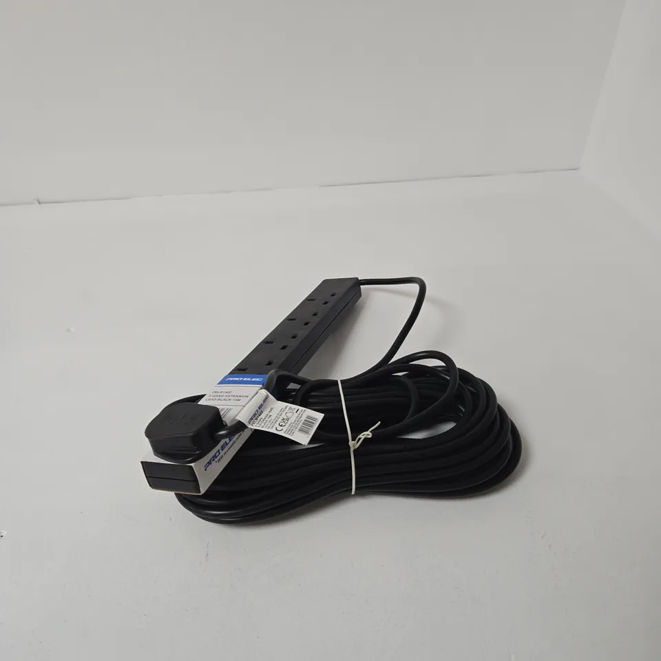 Pro-Elec PELB1422 6-Gang Extension Lead, Black, 15m