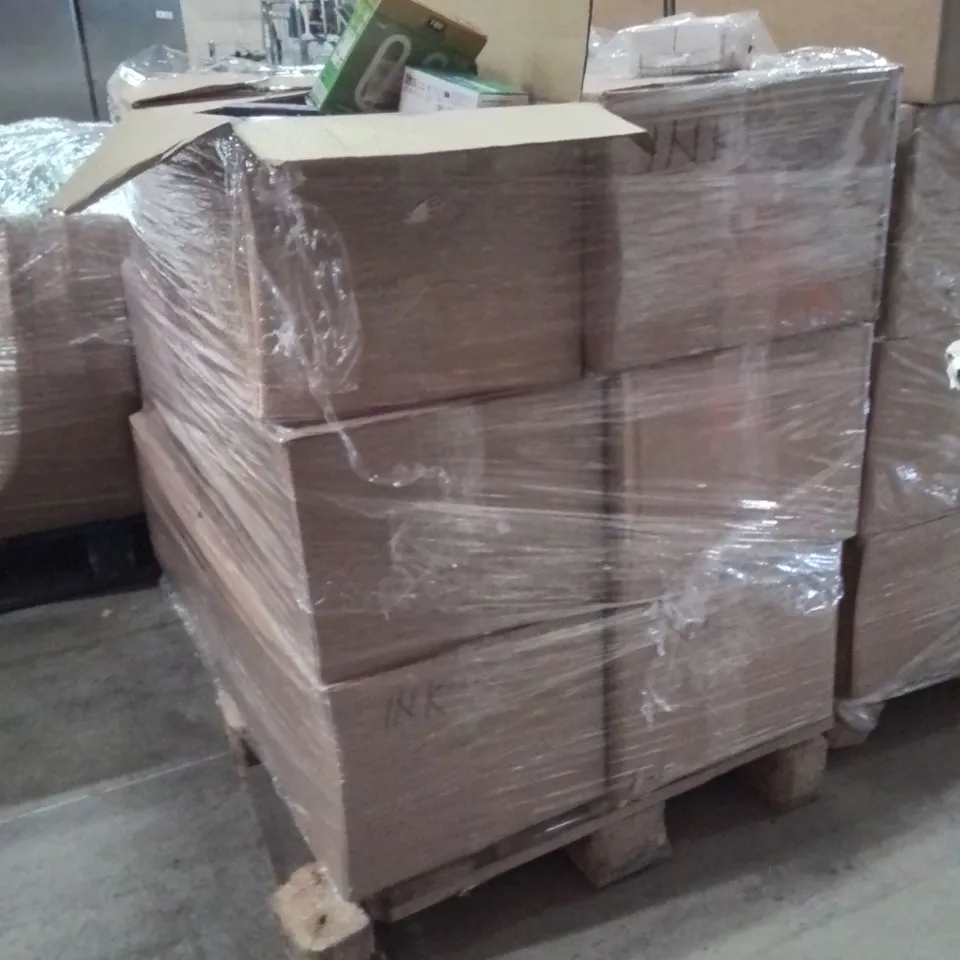 PALLET TO CONTAIN A LARGE QUANTITY OF INK CARTRIDGES AND LIGHTBULBS 