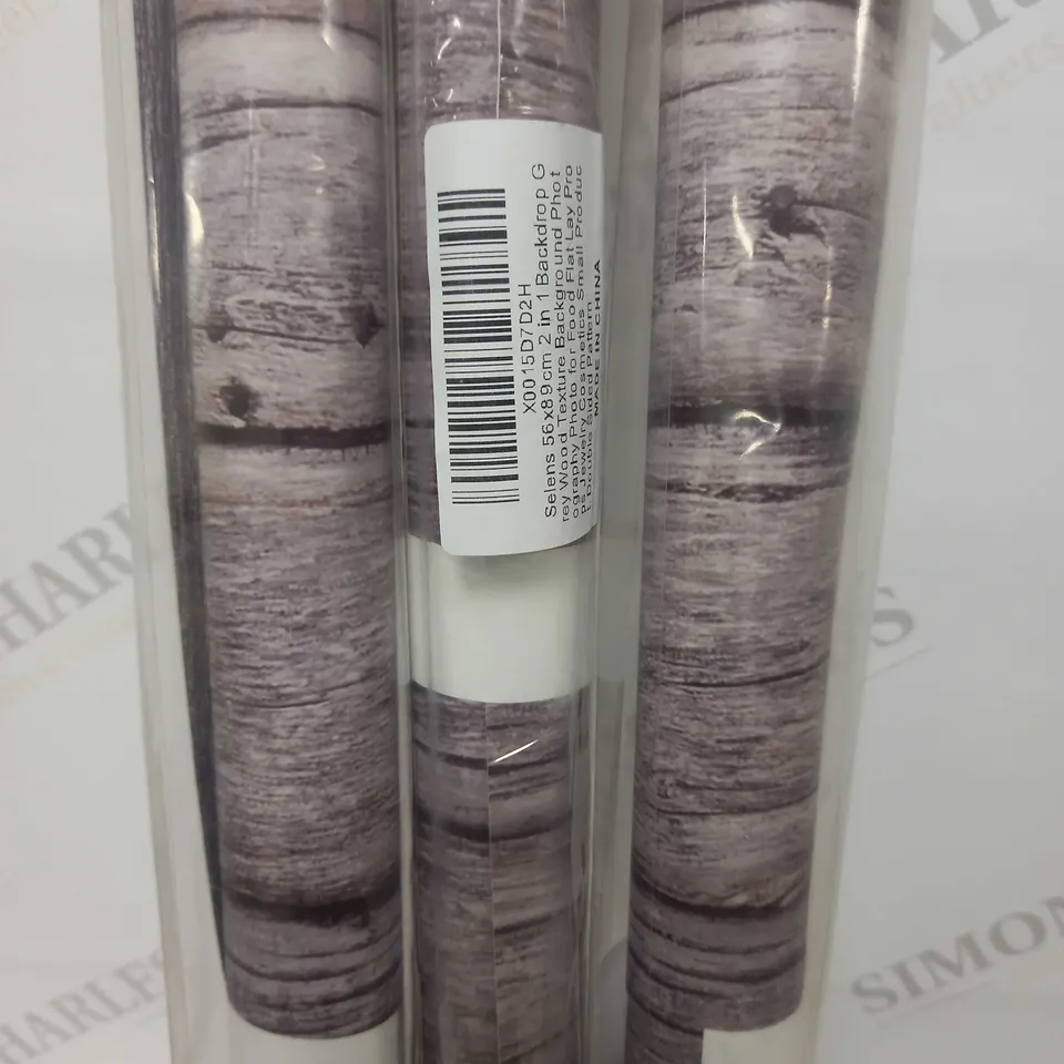 LOT OF 3 SELENS GREY WOOD TEXTURE BACKGROUND BACKDROP SET FOR PHOTOGRAPHY SHOOTING (56 X 89CM)