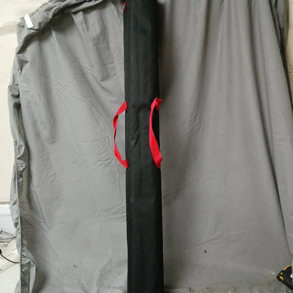 LARGE MICROSOFT LOGO PULL OUT DISPLAY/SIGN IN BLACK CARRY CASE, WITH METAL BASE.