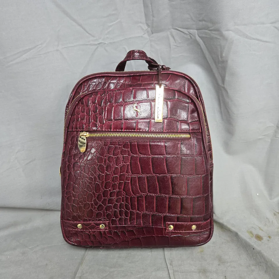 ASHWOOD CROC LEATHER MEDIUM BACKPACK