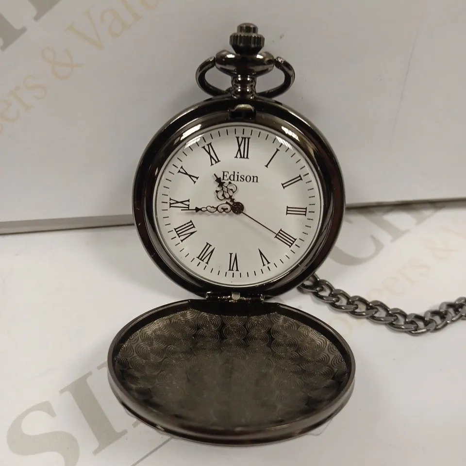 MENS EDISON POCKET WATCH WITH CHAIN
