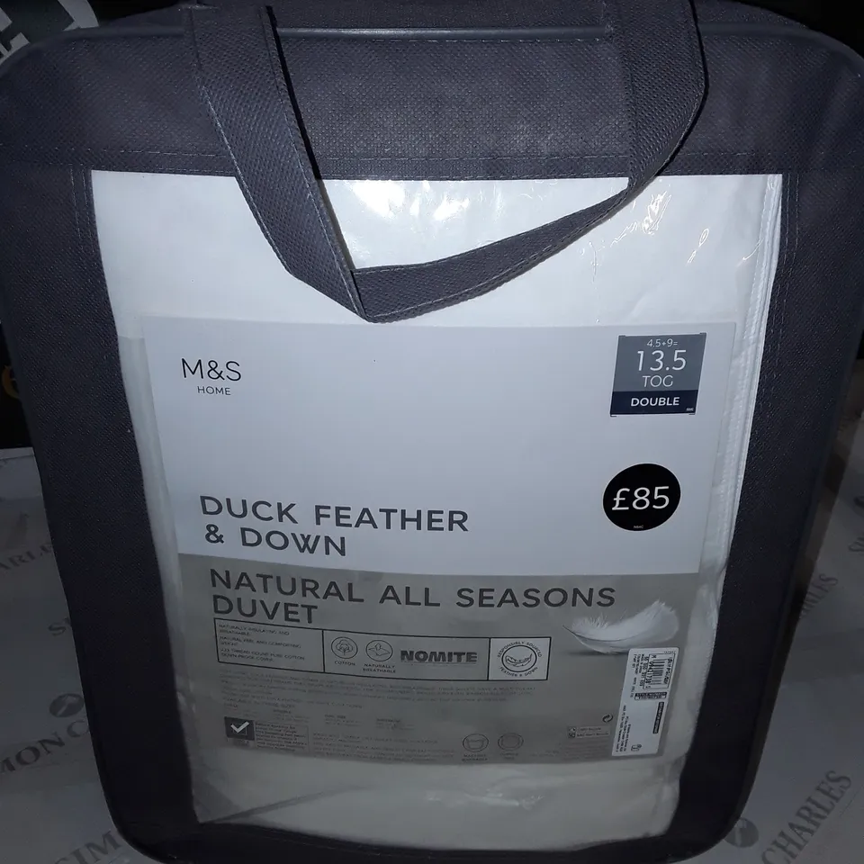 M&S DUCK FEATHER & DOWN 13.5 TOG DOUBLE DUVET