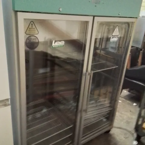 LEC PGR1200UK LARGE GLASS DOUBLE-DOOR FREESTANDING PHARMACY REFRIGERATOR (1200L)
