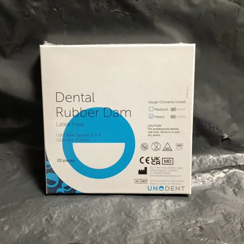 UNODENT NON-LATEX HEAVY GAUGE DENTAL RUBBER DAMS (20 PIECES)