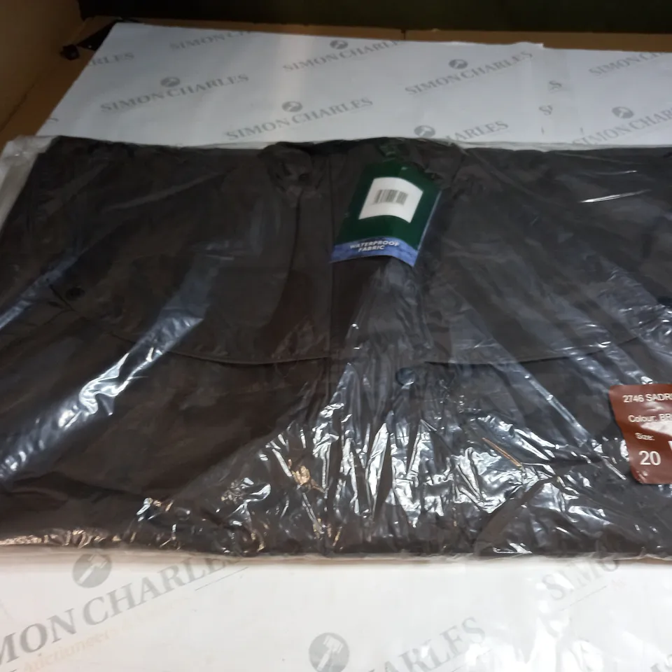 COUNTRY ESTATE BROWN WATERPROOF COAT SIZE 20 