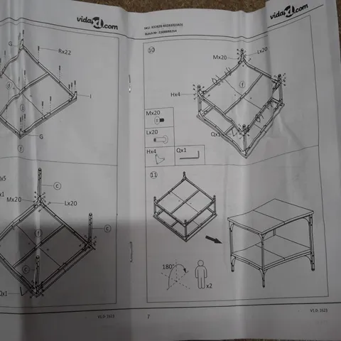 BOXED WOODEN COFFEE TABLE 