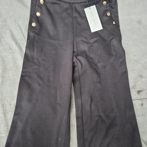 MINT VELVET BLACK BUTTON FLARE TROUSERS - XS SHORT