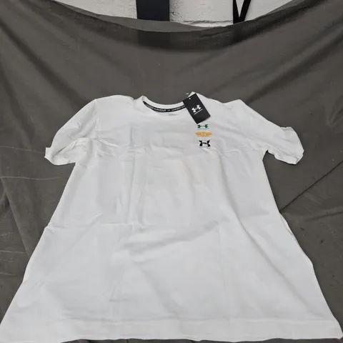 UNDER ARMOUR LOOSE TEE IN WHITE SIZE L