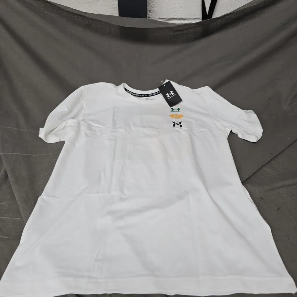 UNDER ARMOUR LOOSE TEE IN WHITE SIZE L
