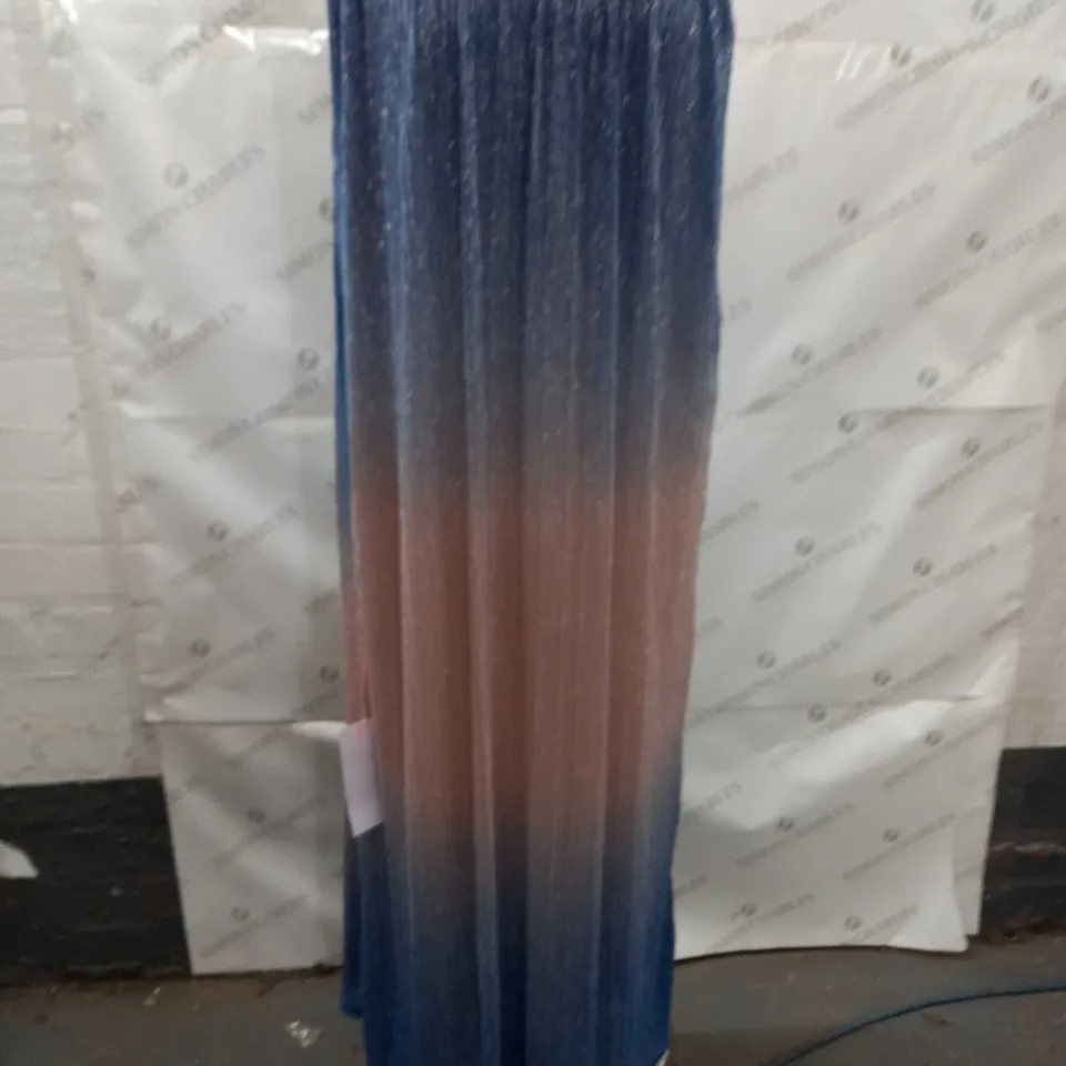 NEVER FULLY DRESS BLUE OMBRE MAXI DRESS - UK 16