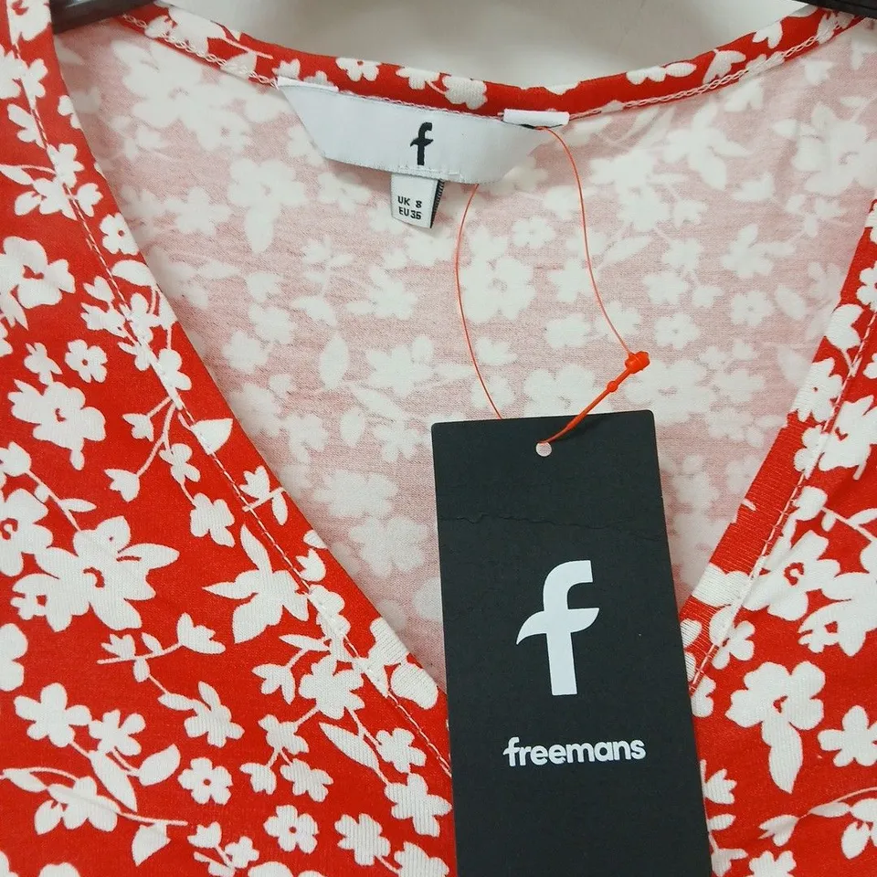 FREEMANS FLORAL RED WRAP MAXI DRESS – WOMEN’S UK 8