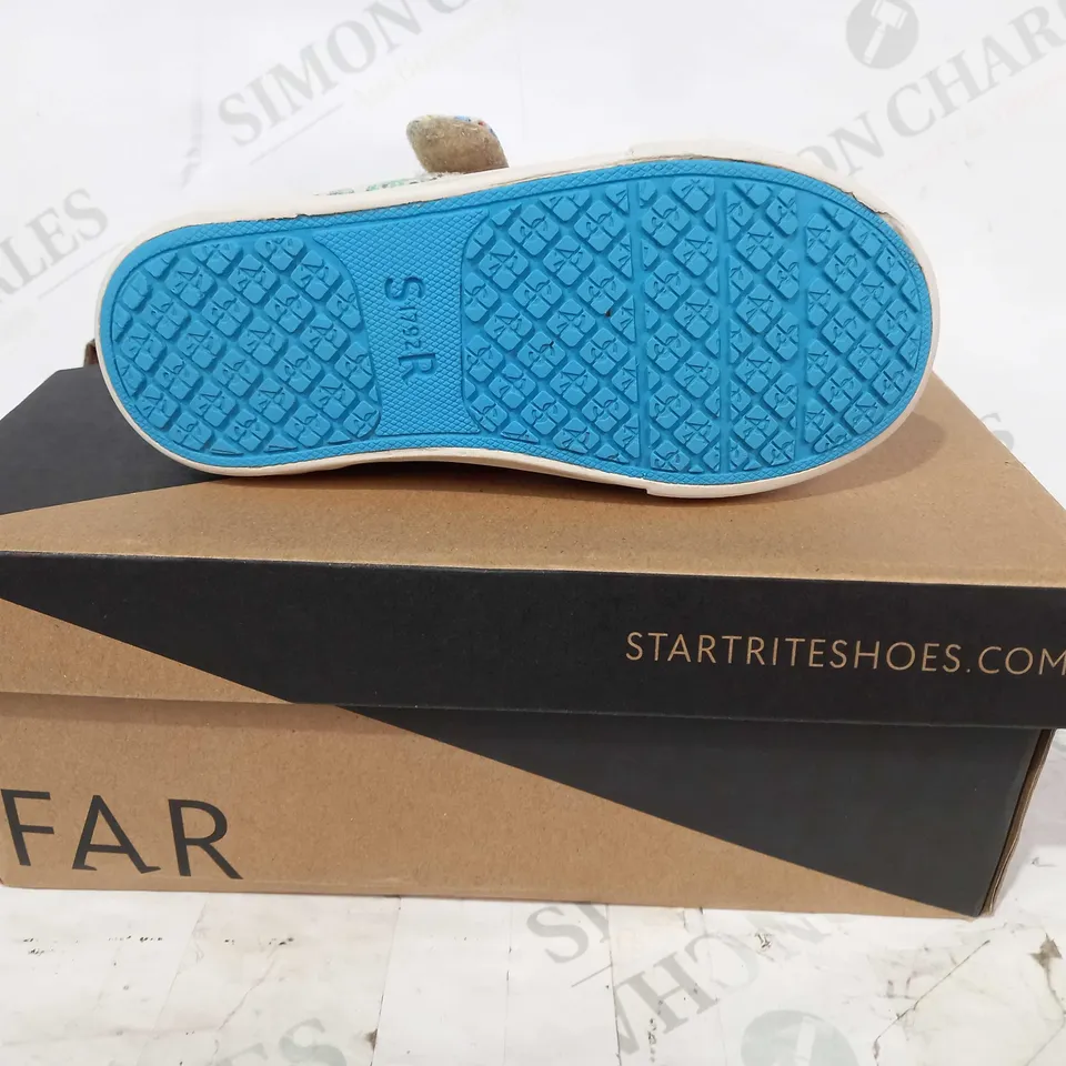 BOXED PAIR OF START RITE SLIME MONSTER CANVAS CHILDREN'S SHOES IN MULTICOLOUR SIZE 9.5F