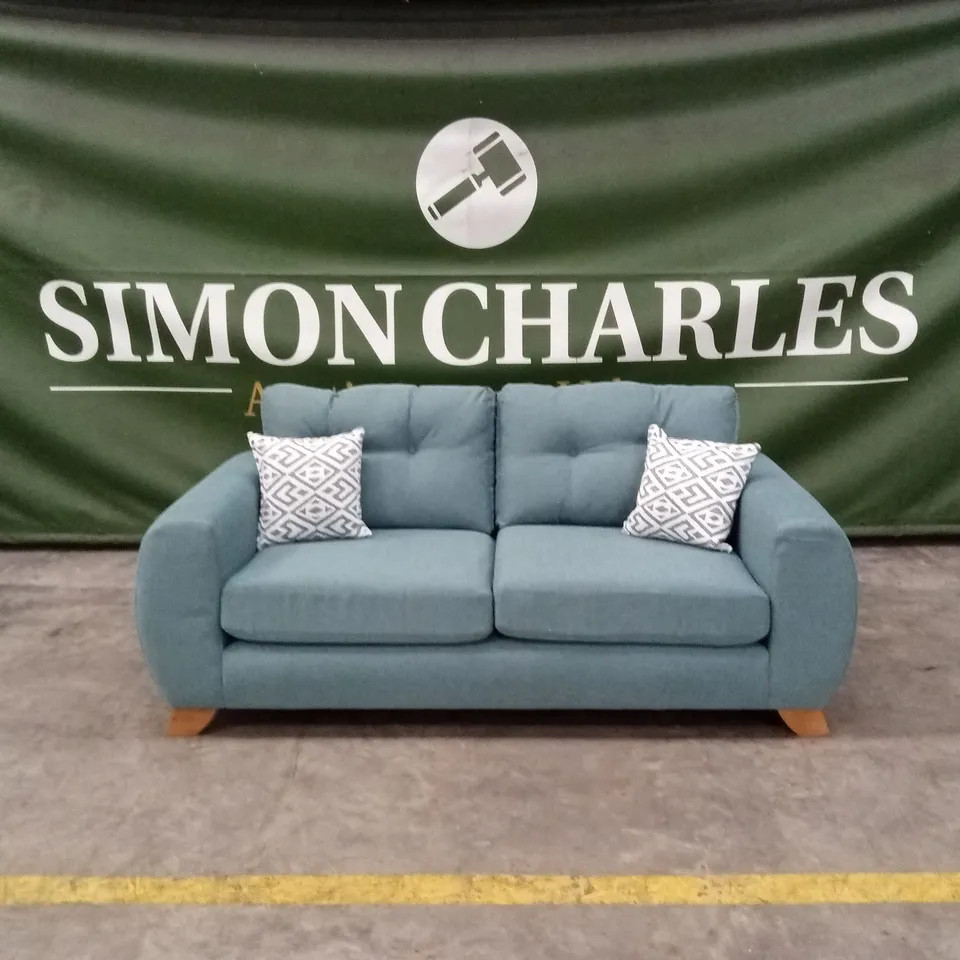 PRENT FABRIC 3 SEATER SOFA - TEAL RRP £799