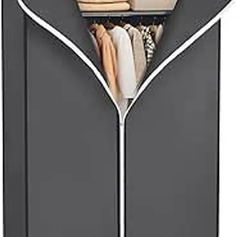 BOXED SONGMICS RYG83GY FABRIC WARDROBE FOLDING WARDROBE WITH HANGING RAIL
