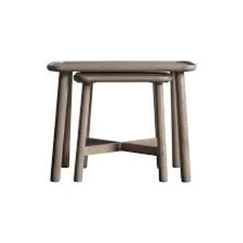 BOXED GALLERY INTERIORS KINGHAM NEST OF 2 TABLES GREY
