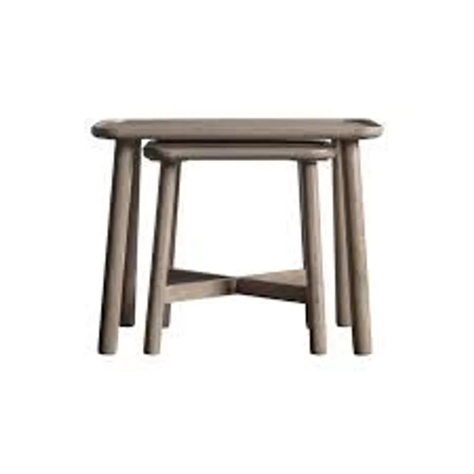 BOXED GALLERY INTERIORS KINGHAM NEST OF 2 TABLES GREY