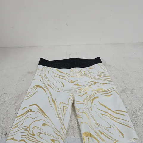 LASCANA ACTIVE WHITE GOLD CYCLING SHORTS UK SMALL