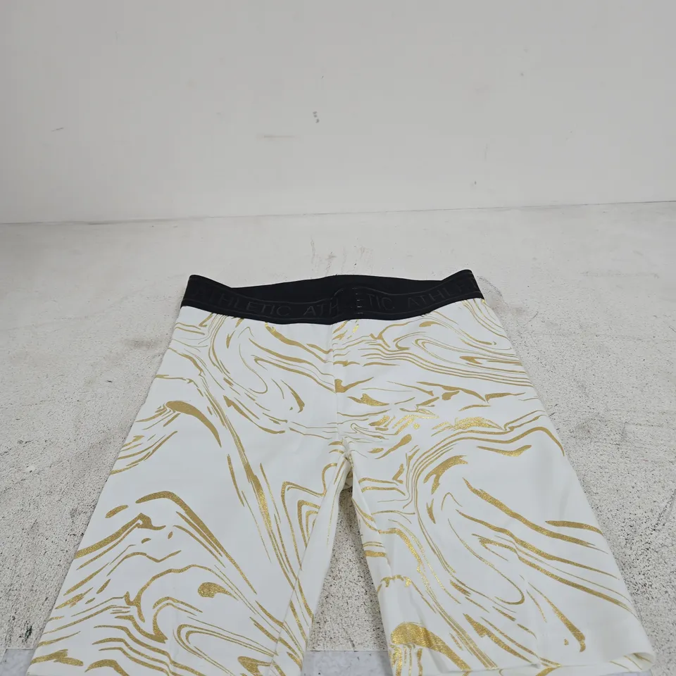 LASCANA ACTIVE WHITE GOLD CYCLING SHORTS UK SMALL