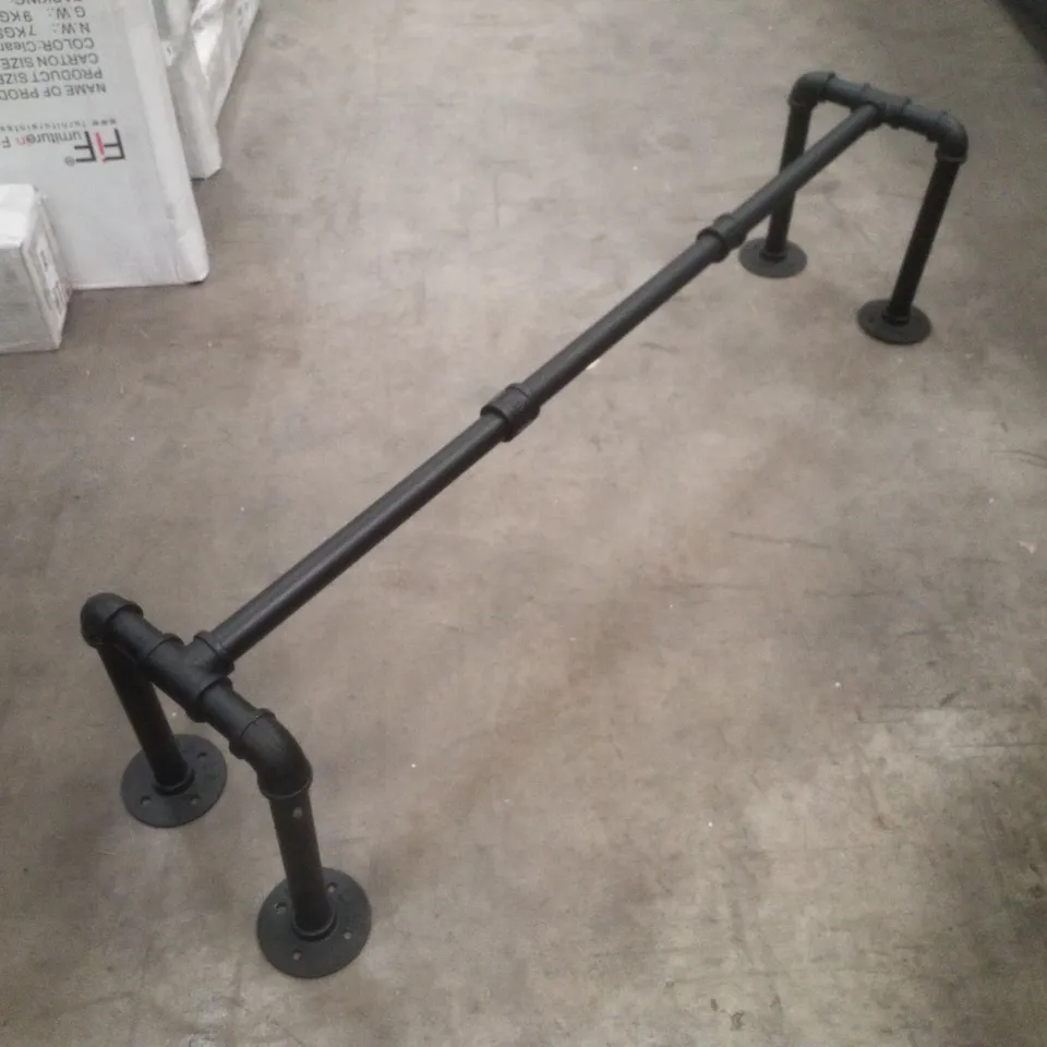 WALL MOUNTED CLOTHES RACK, INDUSTRIAL PIPE BLACK IRON GARMENT BAR