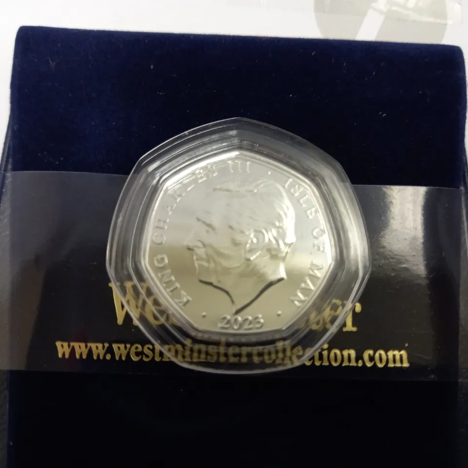 WESTMINSTER ISLE OF MAN KING CHARLES COMMEMORATIVE COIN - 50P 2023