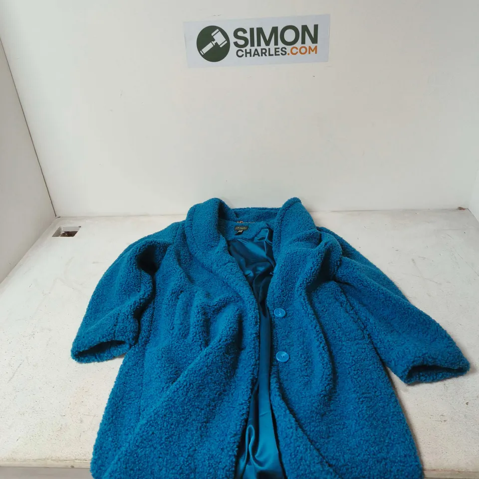 RUTH LANGFORD TEAL FLEECE COAT – UK 10 (US 6)