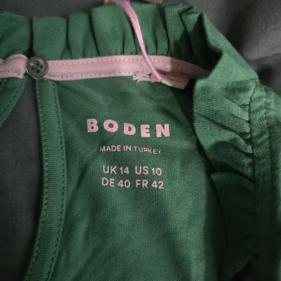 BODEN WOMEN'S GREEN LONG-SLEEVE TOP – UK 14 (US 10, DE 40, FR 42)