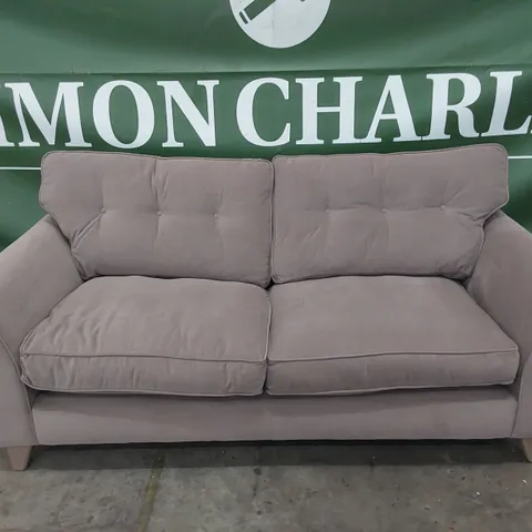QUALITY BRITISH MADE LOUNGE Co MELODY THREE SEATER SOFA PLUM PLUSH FABRIC