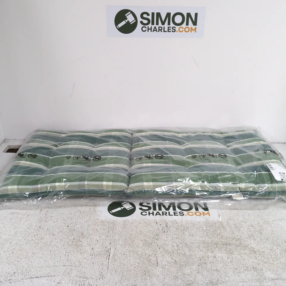 GREEN STRIPED GARDEN CUSHION, 105X50X8 CM, PACKAGED