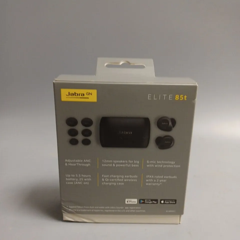 SEALED ABRA ELITE 85T TRUE WIRELESS EARBUDS - JABRA ADVANCED ACTIVE NOISE CANCELLATION