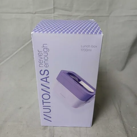 BOXED AND SEALED MUITOMAS NEVER ENOUGH PURPLE LUNCH BOX 1700ML