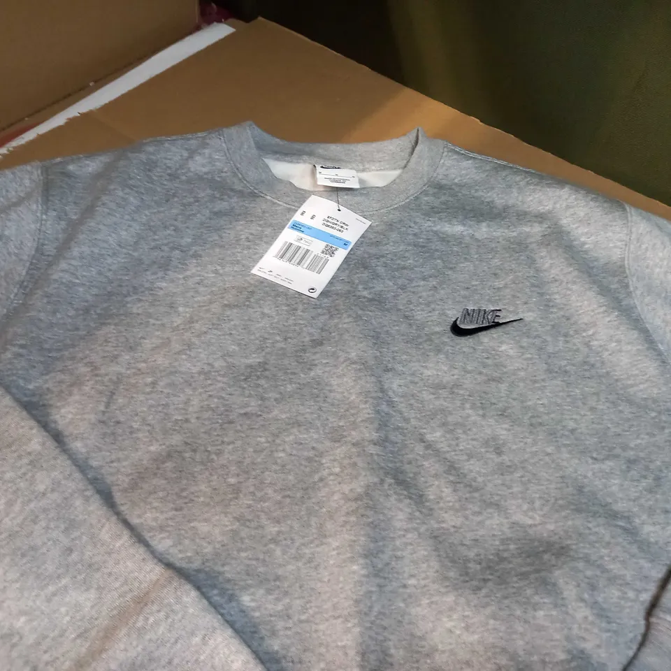 NIKE GREY MARL MENS CREW NECK SWEATER - MEDIUM
